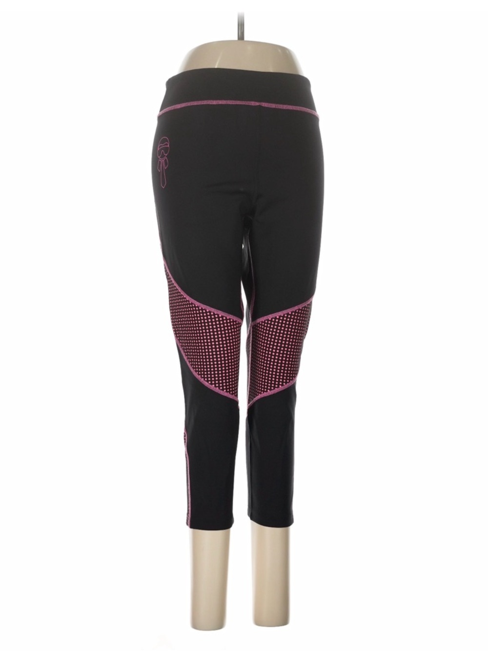 Fendi Black Capri Leggings with Pink Accents LIKE NEW